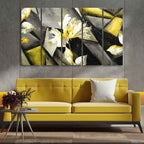 VIBECRAFTS Flower Canvas Wall Painting Abstract Art Five Pieces For Home|Office|Living Room|Gift (PTVC5Pcs4_8644)