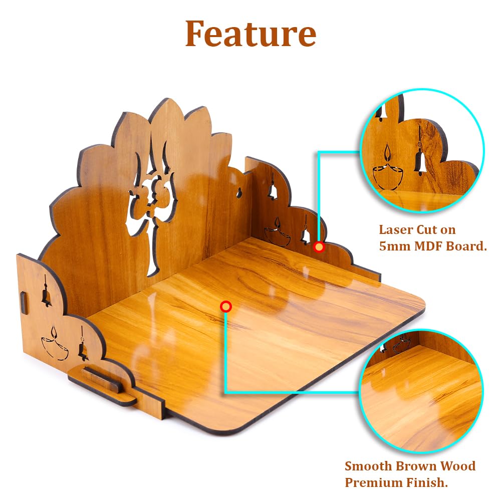 Sehaz Artworks Pooja Stand for Home | Pooja Mandir for Home | Temple | Wooden Temple | Puja Mandir | Wall Mounted | Wooden