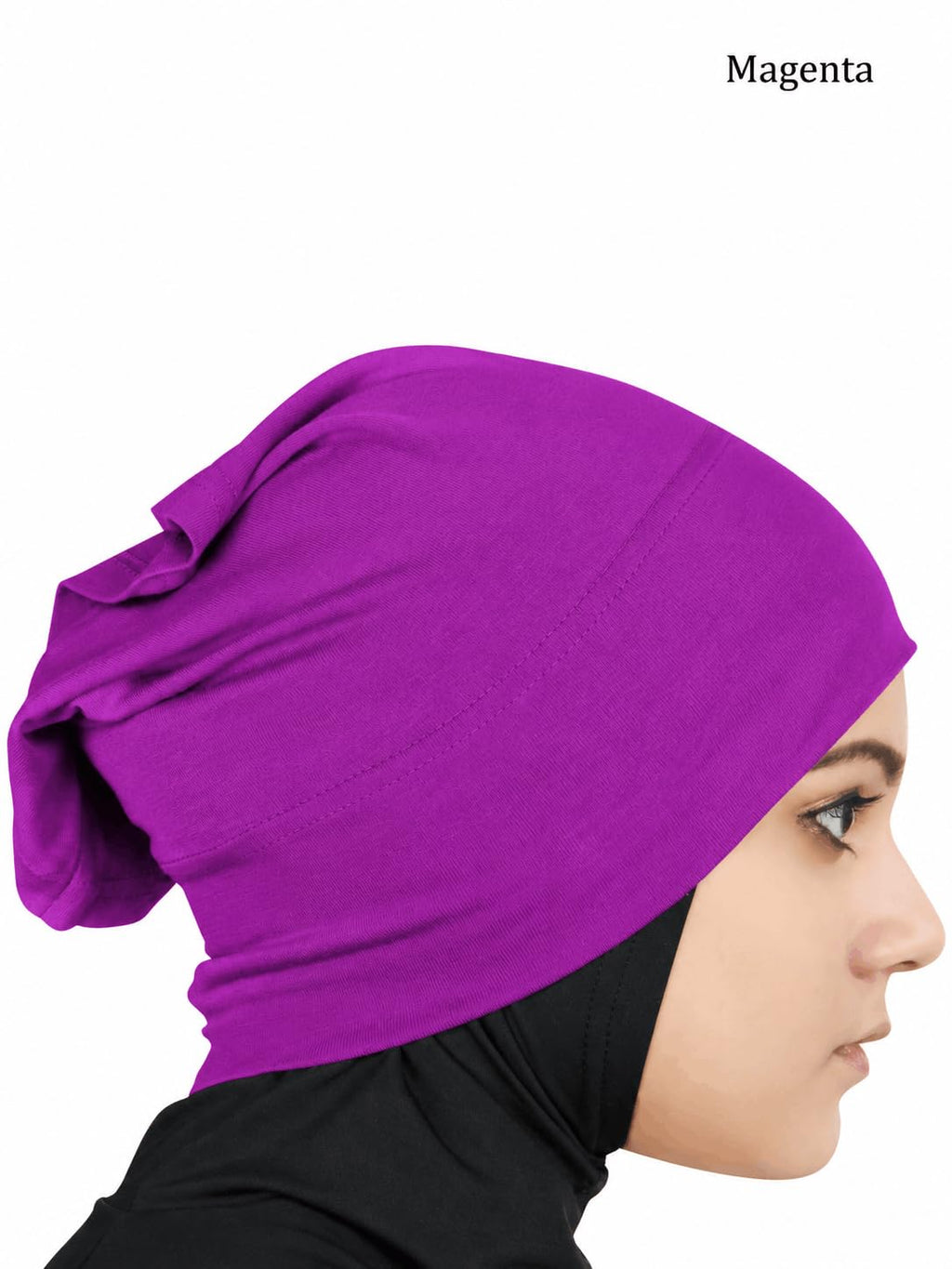 MyBatua Women's 2-Piece Al-Amira Hijab with Under Female Scarf/Cap/Bonnet in Soft Viscose Jersey, Ready to Wear HJ-129 (Magenta), Pink