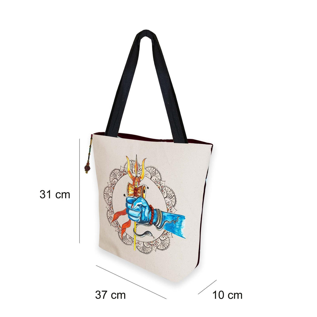 The Purani Jeans Women’s Denim Tote Bag with Ghungroo Design | Large Capacity Shoulder Handbag | Stylish Office, College & Travel Bag with Zipper Gift for women tote bag
