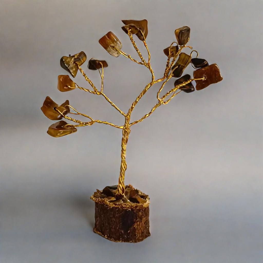 Crystal Divine Mini Crystal Tree Handmade Natural Gemstone Tree for Shielding and Grounding Energy in Home Decor 1 Pcs