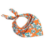 Hair Drama Co. Floral Blossom Print Bandana Head Scarf for Women | Silk Satin Head Wrap Bandana Scarves | Boho Style Statement Headband Stylish Design | All Day Wear Scarves | Hair Scarf Accessories