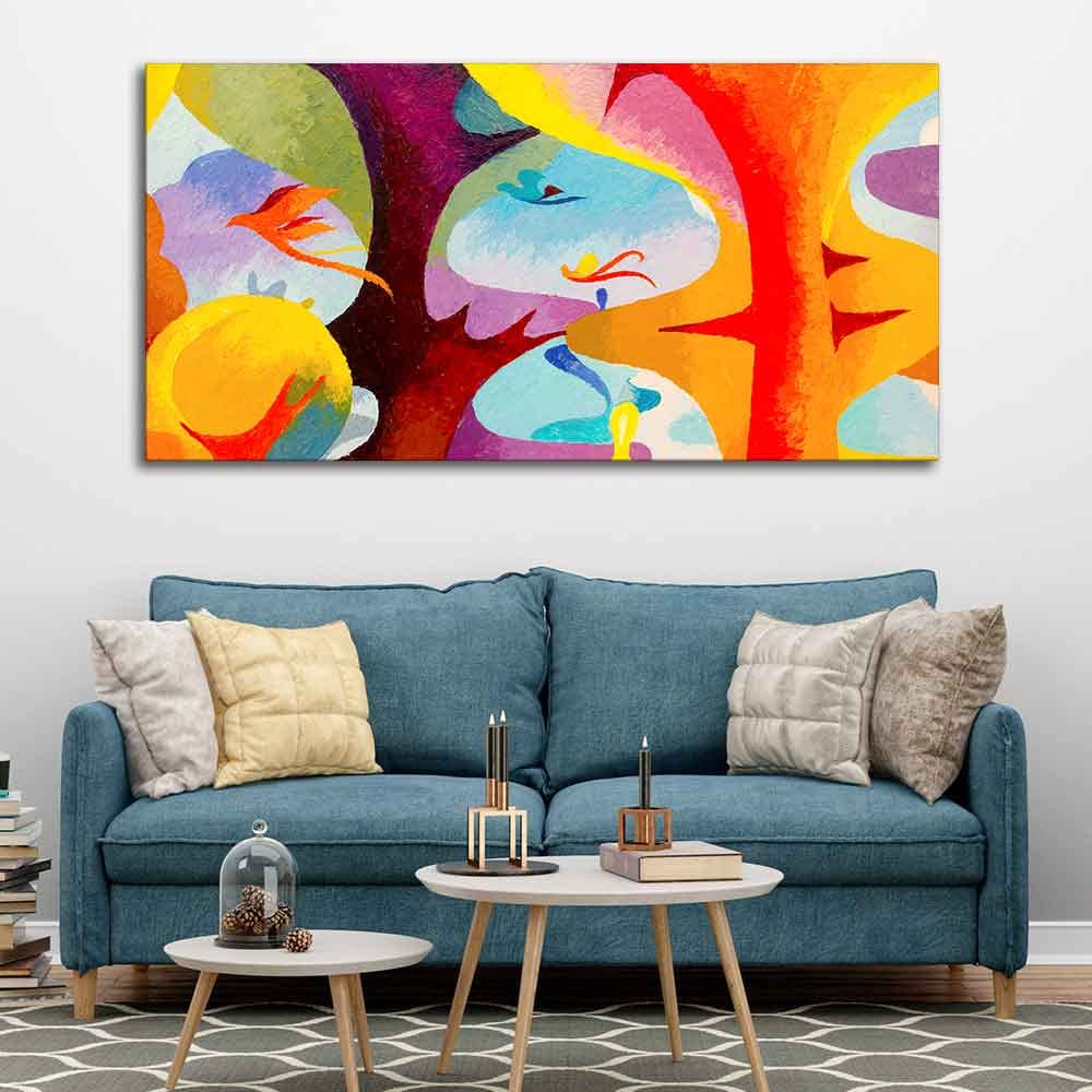 VIBECRAFTS Canvas Paintings for Living Room Drawing Room Abstract Bird Flying Canvas Wall Painting for Home|Office|Gift(PTVCH_2374)
