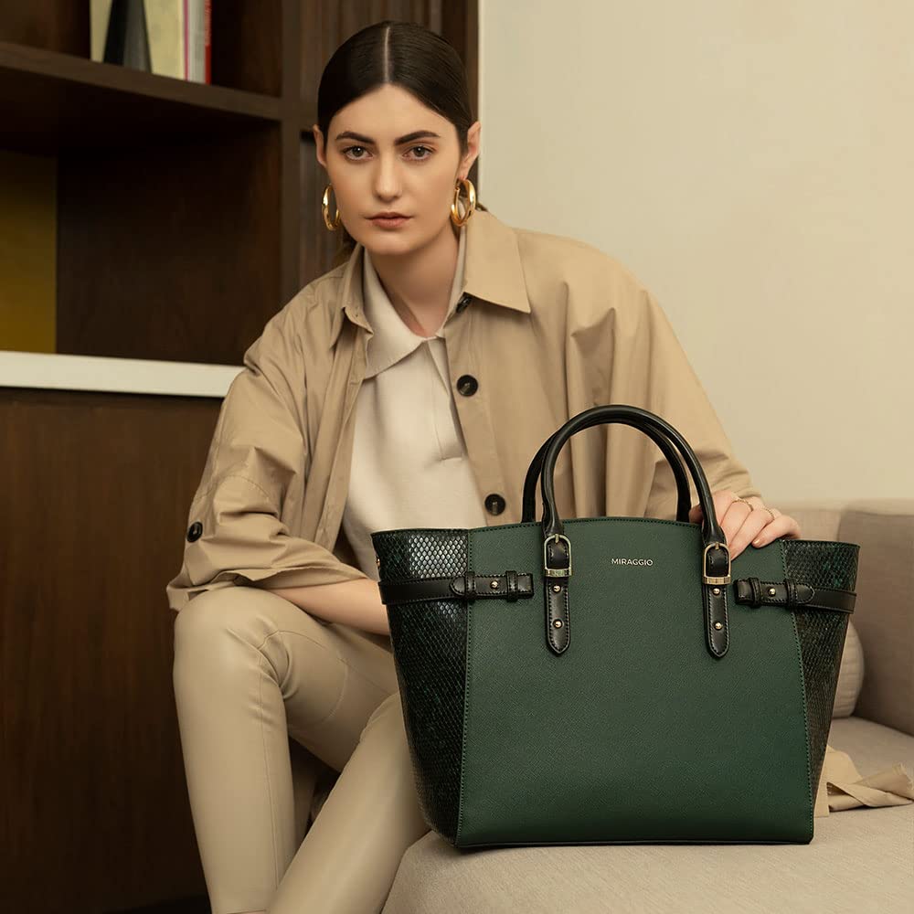 Miraggio Rosalind Tote Bag For Women With Adjustable & Detachable Strap | Fits Upto 13 Inch Laptop | Office Bag For Women Stylish