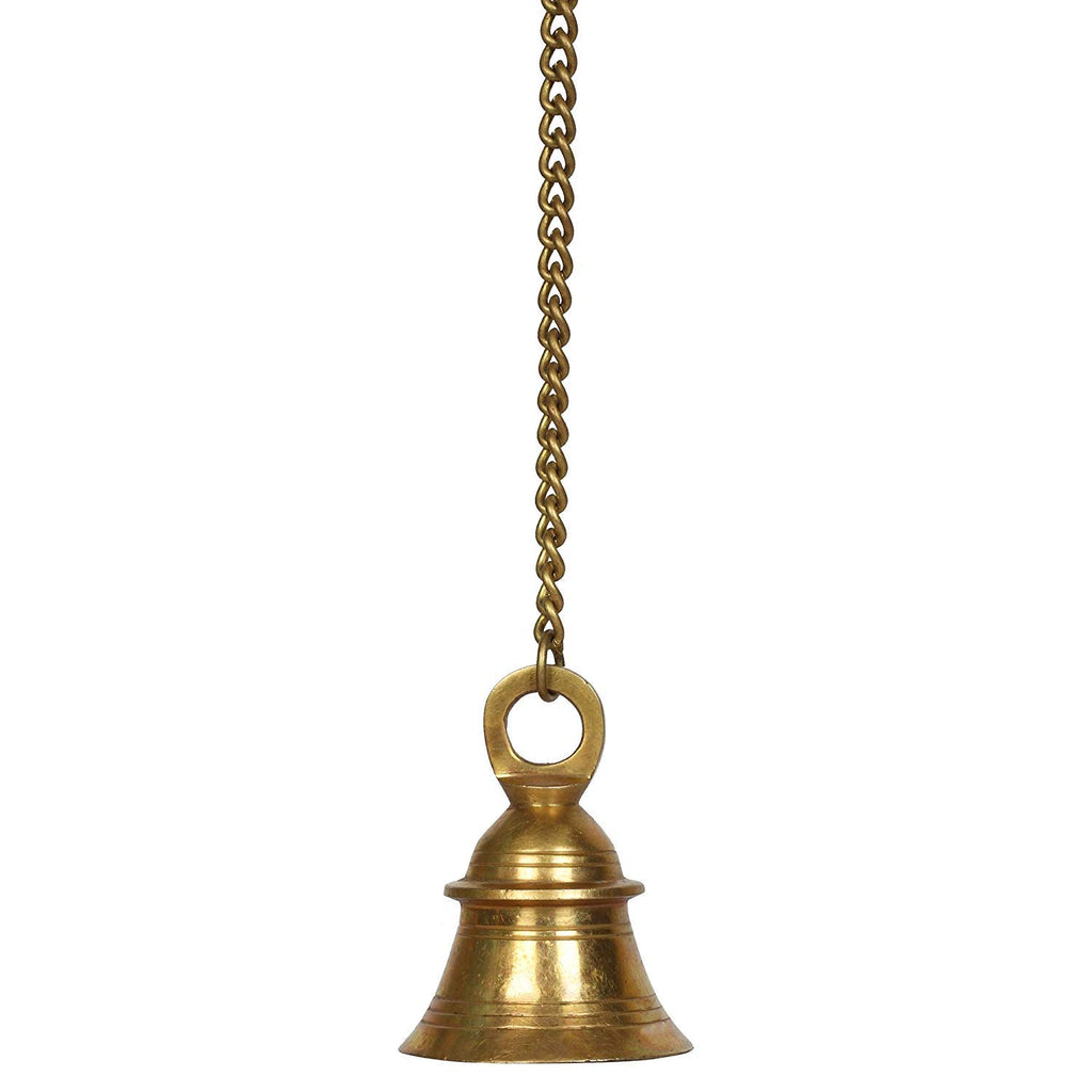 Artvarko Brass Hanging Bell with Chain for Home Temple Mandir Puja Room Decoration Gift