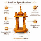 Handcrafted Wooden Mini Temple for Home | Traditional Pooja Mandir with Fine Detailing | Ideal for Home Decor, Prayer & Gifting
