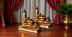 eXme Ram Mandir Ayodhya Model 3D Replica Handcrafted Wooden Traditional - Intricate MDF Craftsmanship, Authentic Design with Multicolour Light, Size (6x4) inch (Pack of 2)