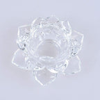 Onlyeasy Crystal Clear Lotus Flower Tea Light Candle Holder, Perfect for Home Decor and Festival, Pack of 1