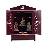 CrazyInk Fashion Wall Mounted Beutiful MDF Wooden Temple with Door for Home & Office Decor (26 x 17 x 41 Cm) (Maroon)