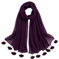 Women’s Chiffon Scarf Soft Lightweight Premium Stoles for Girls & Women | Stylish Modest Wear Dupatta for Daily & Party Use (Dark Purple)