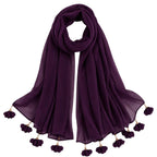 Women’s Chiffon Scarf Soft Lightweight Premium Stoles for Girls & Women | Stylish Modest Wear Dupatta for Daily & Party Use (Dark Purple)