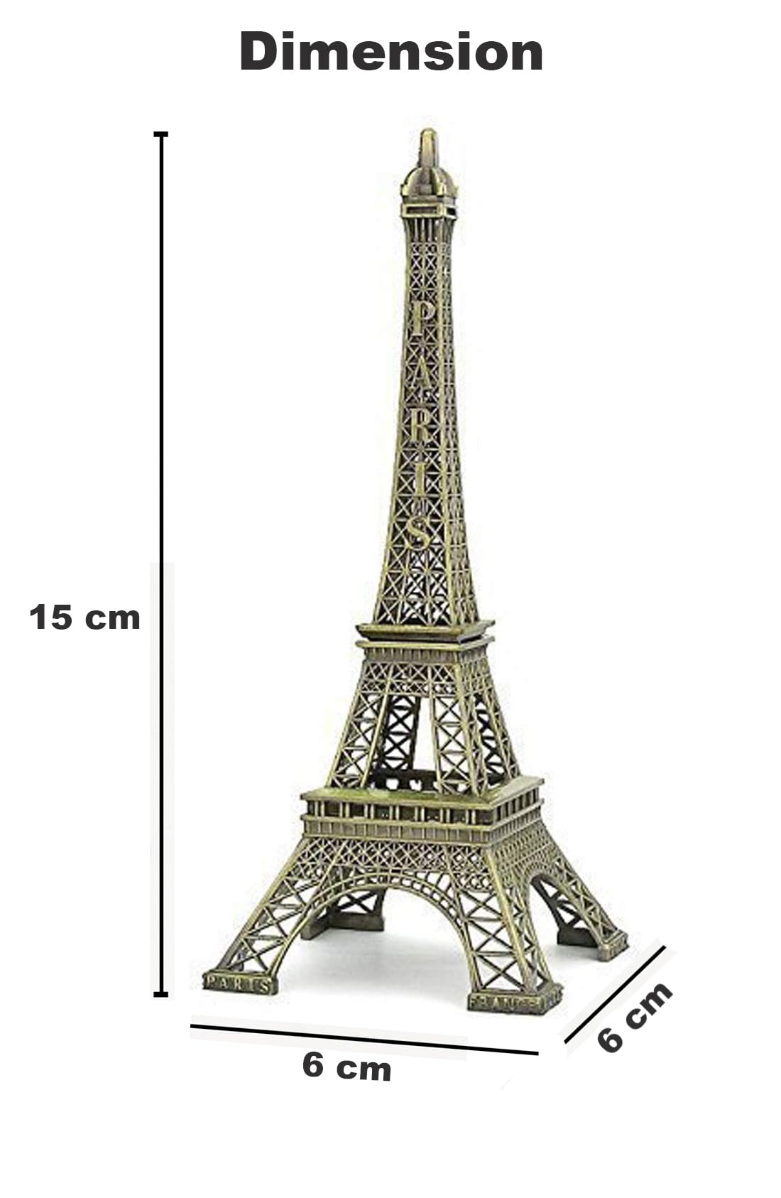 Synlark Paris World Famous Building Small Metal Eiffel Tower Antique Vintage Statue for Hwedding, Room,Office, Decorative Showpeice for Homedecor, Desk Decor, Gifts, Table Stand (Eiffel 15 cm)