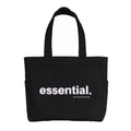 TSANTA Cotton Canvas Tote Bag for Women, Large, Black, Zipper Closure, 6 Pockets, Laptop Compartment, 35x33x11 cm