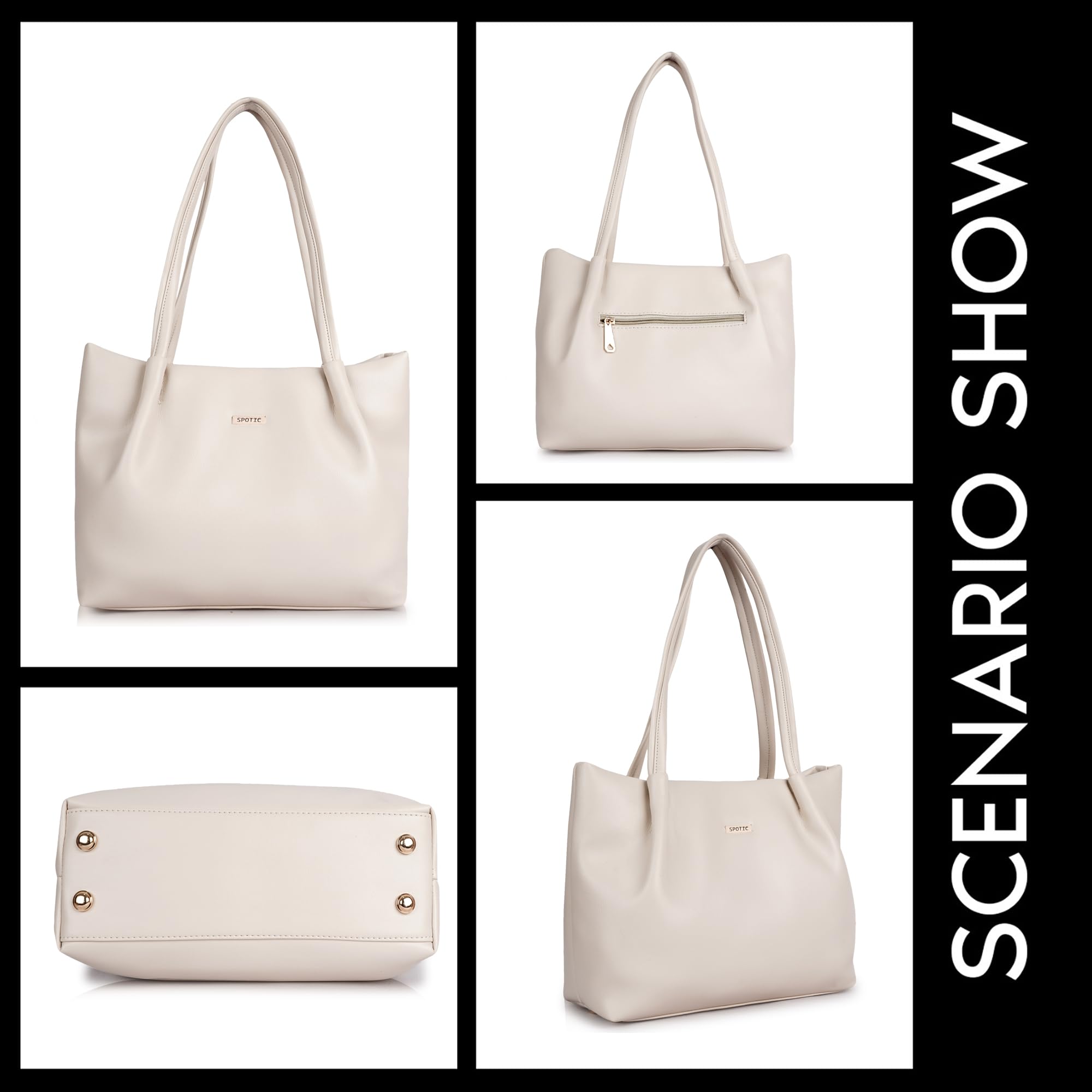 SPOTIC Synthetic Leather Premium Tote Handbag for Women – Elegant Large Shoulder Bag for Office, Work & Daily Use