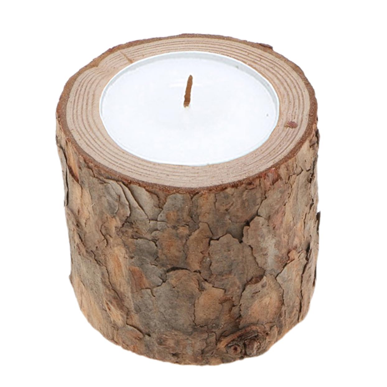 Rustic Wooden Candle Holder - Natural Wooden Stump Candlestick for Home Dcor & Events