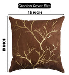 Stuffique Velvet Foil Cushion Covers 18 inch x 18 inch Set of 5, Brown