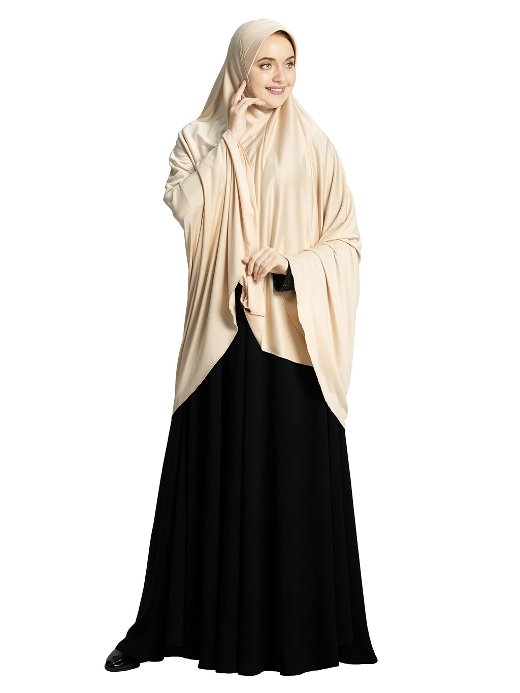 Mehar hijab Women's Poly Cotton Modest Long Hijab iCRA Feel Good Fabric ZAKIA HIJAB (Wheat, X-Large)
