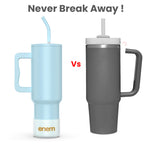enem Tumbler, Sky Chill, Tumbler with Metal Straw, Sipper, with Lid Leak Proof, 1 Metal Ice Cube, 1 Copper Spring (Tamba), Base Protector, Mug Travel, 1.2L