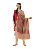 Pashmoda Women’s 100% Pure Wool Nalki Embroidered Stole, Shawl and Wrap, Woolmark Certified, Sustainable and Natural Fabric (Size 28x80)