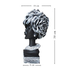 Xtore Home Decor Resin African Lady with White Earrings Showpiece (Black, Pack of 1)