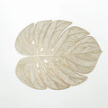 Table Placemats 12pcs Elegant Light Golden Color with Stunning 3D Embossed Design | Durable, Waterproof & Stylish Dining Decor(TABLEMAT Banana Leaf Shape -PO12) Kafalo