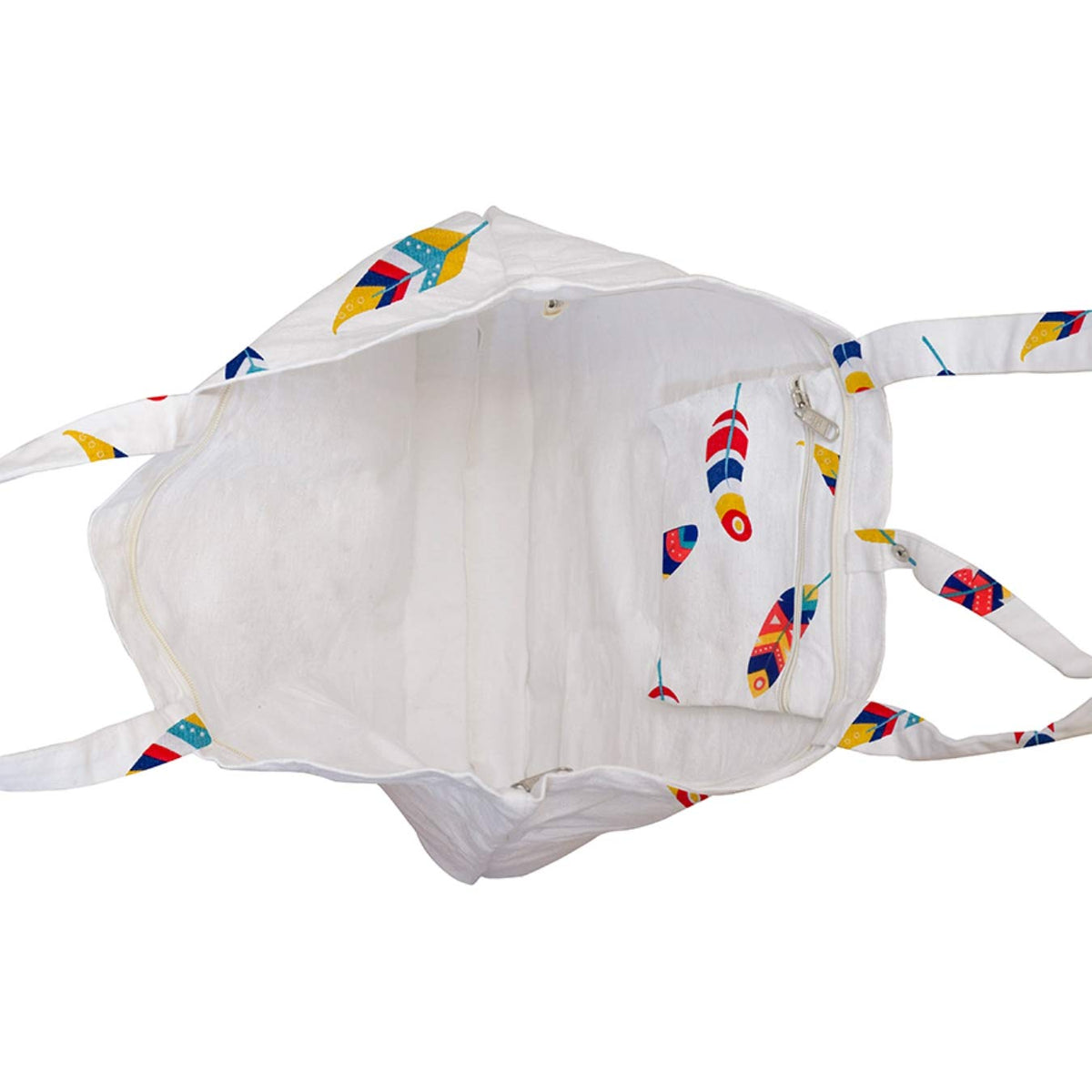 JEH BAGS Cotton Folding Button Bag - Wings Printed Womens Tote Bags Eco-Friendly and Sholder Friendly Capacity 52 x 2 x 45.5 cm- Multicolor 1 Pcs.