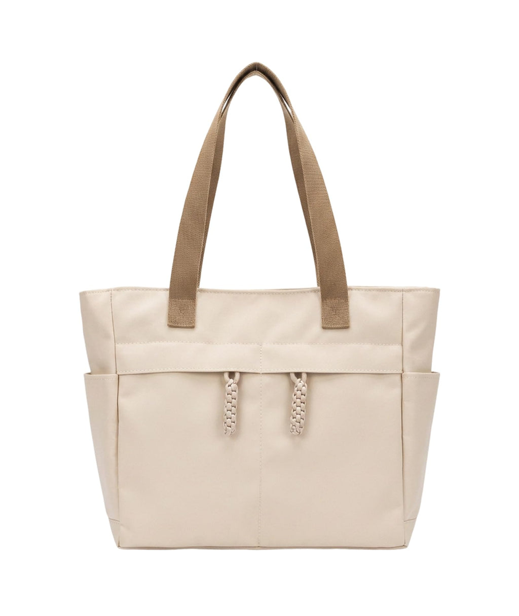KSAIBINID College Tote Bag for Women, Japanese Style Minimalist White Shoulder Handbag for Daily Commute and Shopping, Casual Purse for Girls