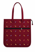 Vaishnavi Creations Solapur | Embroidered Cotton Tote Bag for Women | Spacious Handbag | Eco-Friendly Shoulder Bag for Office, Shopping & Daily Use | Maroon