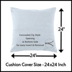 Trance Home Linen Set of 5 Premium 100% Cotton 24x24 inch Cushion Covers Only for Sofa and Diwan | Throw Pillow/24 x 24 Cushion Pillow Covers Only | 60cmx60cm, Damask & Dori Blue – Set of 5