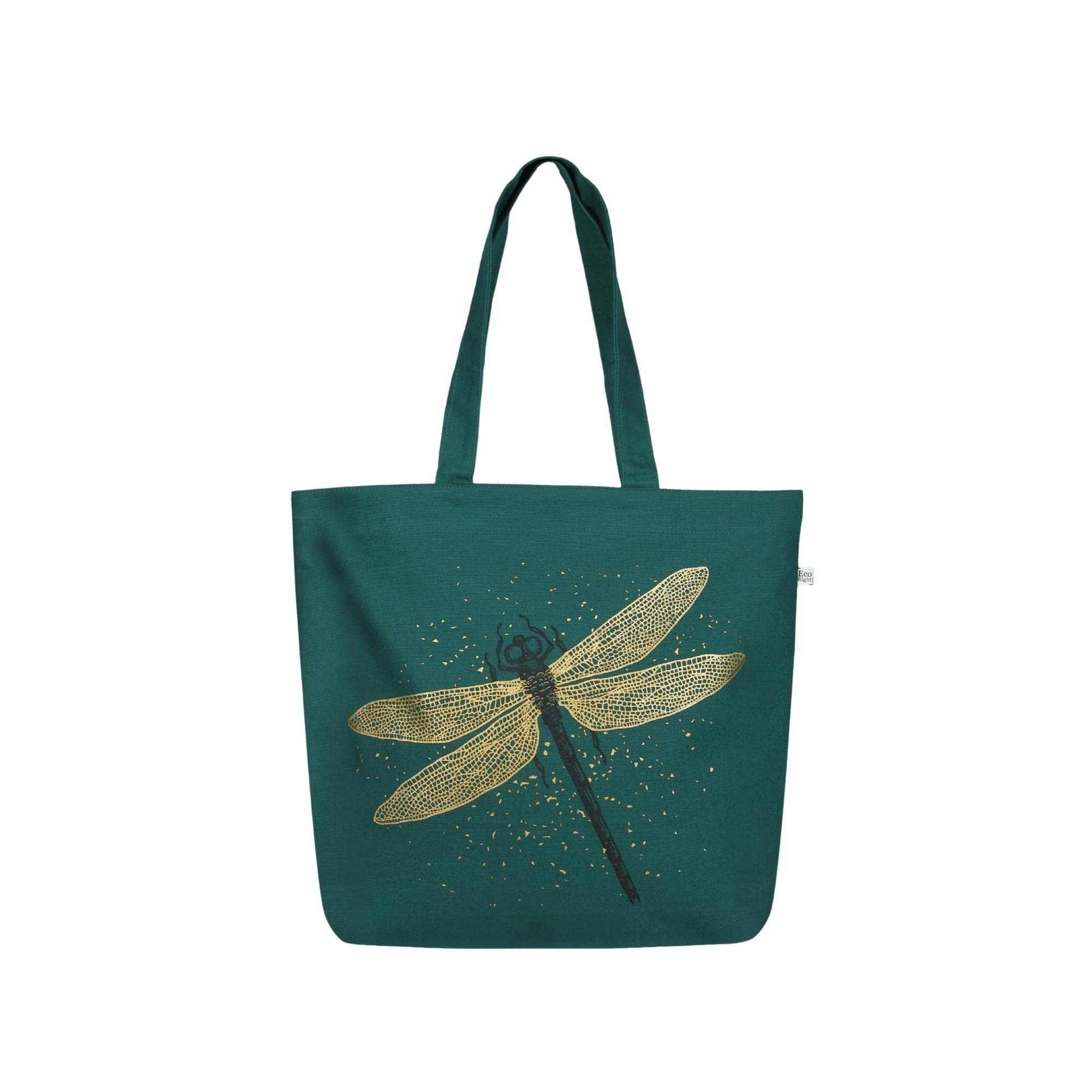 Eco Right Large Canvas Tote Bag for Women, Tote Handbags for Women with Zipper & Inner Pocket for College, Shopping, Office