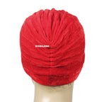 BISMAADH Velvet Soft Pleated Pre Tied Knot Readymade Turban/Pagri Head Wraps for Men & Women