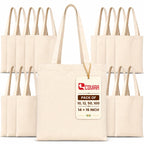 COVIRA 14x16 Inch Plain Cotton Tote Bag | 10 Pcs |100% Organic Reusable 200 GSM Cotton Handbag for Shopping, Daily Use, Grocery, Craft Diy Painting and Storage