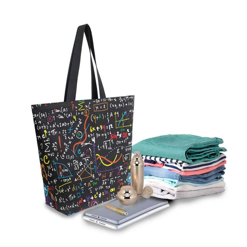 ZZKKO Science Canvas Tote Grocery Bag Shoulder Casual Book Bag Large for Women Teachers, Chemistry Cotton Bag Shopping Purse Handbag Reusable Multipurpose Use