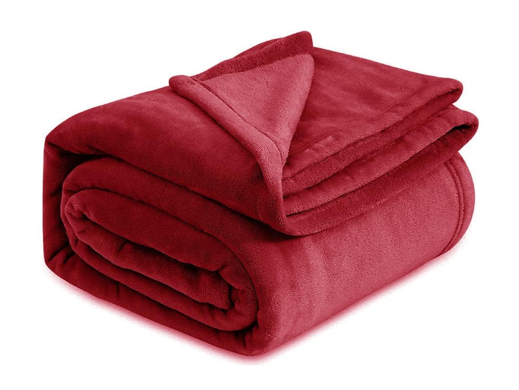 VAS COLLECTIONS Premium Plush Reversible AC Blanket/Summer Dohar for Double Bed | 250 GSM | Lightweight, Soft & Cozy | Perfect for Bed, Sofa, Travel & Camping | 220x230 cm | Solid Maroon Kafalo