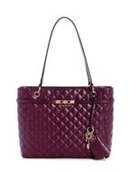 GUESS Wine Quilted Idra Noel Tote Bag