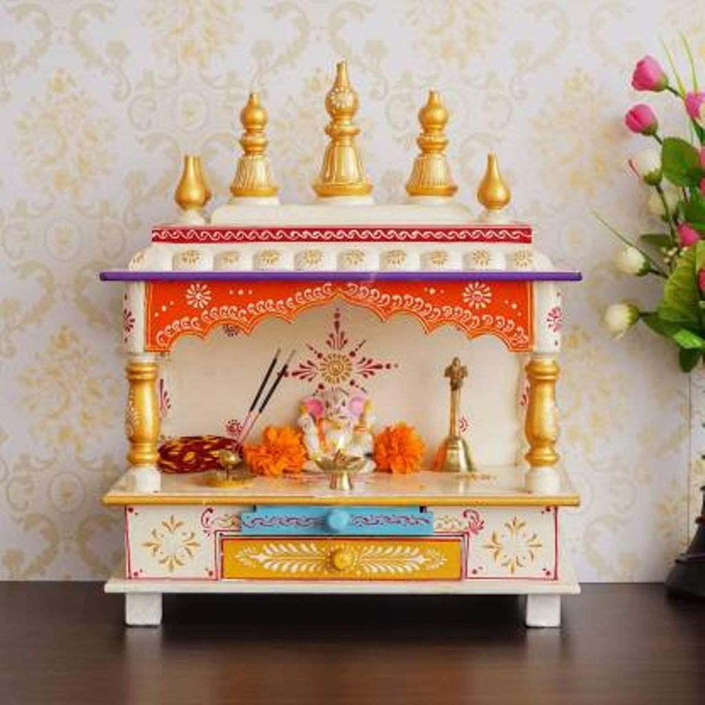 Kamdhenu Art and Craft Wood Home Temple (15 X 8 X 18 Inch)(Multicolour)