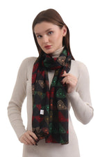 EH 100% Pure Mulberry Silk Scarf for Women, head scarf, neck scarf, hair scarf, digital printed long (22 X 72) (MC 42)