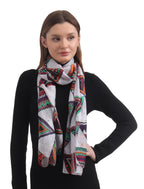 EH 100% Pure Mulberry Silk Scarf for Women, head scarf, neck scarf, hair scarf, digital printed long (22 X 72) (MC 6)