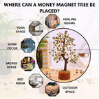 Crystal Divine Money Magnet Crystal Tree Handmade Home Decor Items Bonsai Showpiece Vastu Gift Decoration Hall Healing Crystals Gifts, 6 Cm, 26 Cm