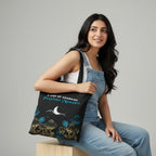 DANIOO DON'T WORRY WE CARRY Canvas Reusable Cloth Tote Bag with Zipper and Inner Pocket For Women and Girls Multipurpose College Washable Daily Use Shopping Pack Of 1 (Black & Golden)