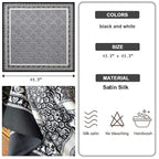 ULOS Women's Printed Shiny Dubai Style Luxury Floral Pattern Satin Head Scarf - Neck Scarf (Square)