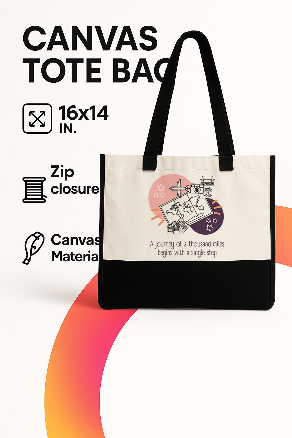 TrendoPrint Eco-Friendly Jute Tote Bag for Women | Reusable Shopping Bag with Sturdy Handles | Large Capacity Multipurpose Handbag for Grocery, Office, Travel & Daily Use (JB6)