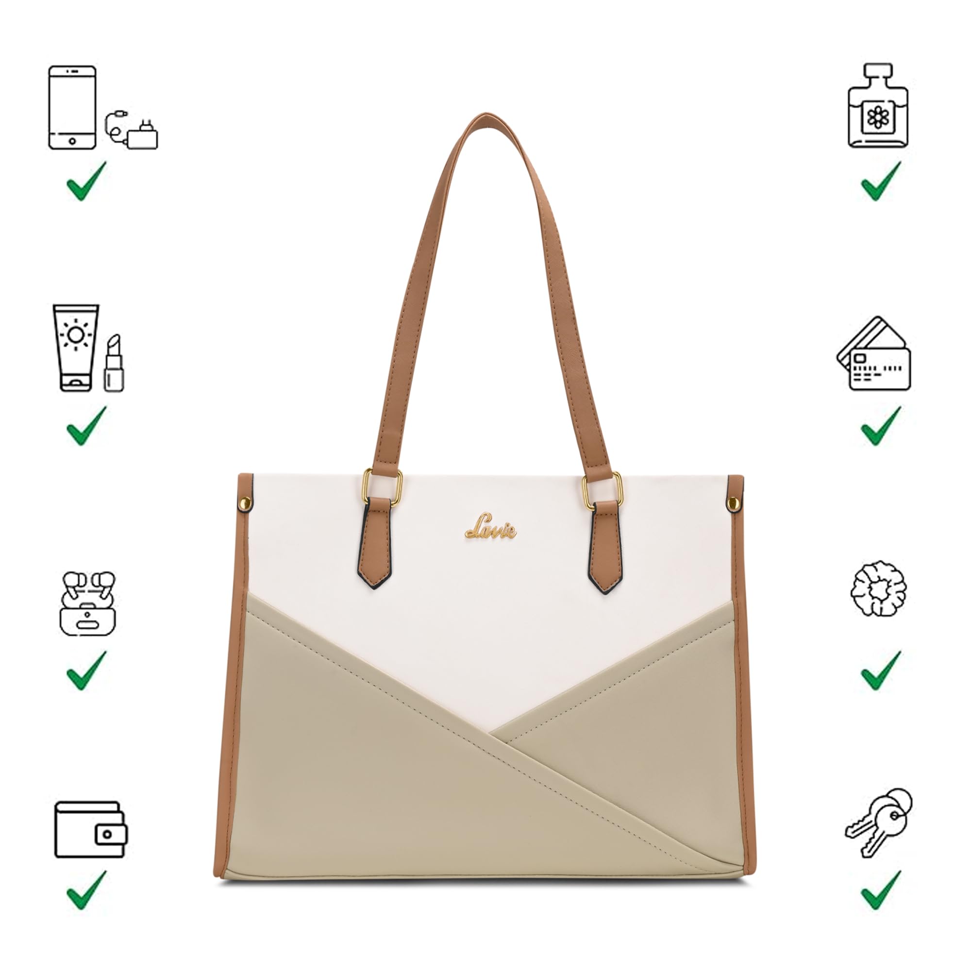 Lavie Women's Ziva Colourblock Tote Handbag | Tote Bag for Work | Ladies Purse | Stylish Shoulder Bag | Gift for Women