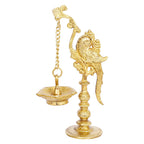 Artvarko Brass Parrot Design Hanging Diya Oil Wick Lamp Deepak for Diwali Pooja/Puja, Home Decoration and Gifts Showpiece 8.5 Inch