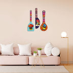 Artvibes Folk Musicians MDF Wooden Wall Art for Home Decor | Music Art for Decoration | Wall Poster | Rajasthani Culture Wall Art | Graphic Art | Unique Gift | Signs & Plaques(WH_5012N), Set of 3