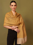 Pashmoda Women Golden Eclipse Reversible Zari Moonlight Fine Wool Stole (Size : 28x80in, 71X203cm) ZSST03