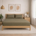 THE HOME STYLE Solid Cotton Feel Pillow Covers (18 x 28 inches, Set of 2 Pcs) | 300 TC | Super Soft & Smooth (Walnut)