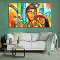 VIBECRAFTS Five Pieces Wall Painting of Radha Krishna For Home|Office|Living Room|Gift (PTVC5Pcs4_8707)