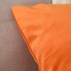 Khooti Velvet Cushion Cover, 16x16 (Orange)(Pack of 3)