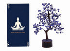 HEALING OF SOUL Amethyst Crystal Bonsai Tree with Silver Wire Branches | Natural Wooden Log Base | Handcrafted Gemstone Tree | Ideal for Home Decor, Meditation Setup & Spiritual Healing Spaces